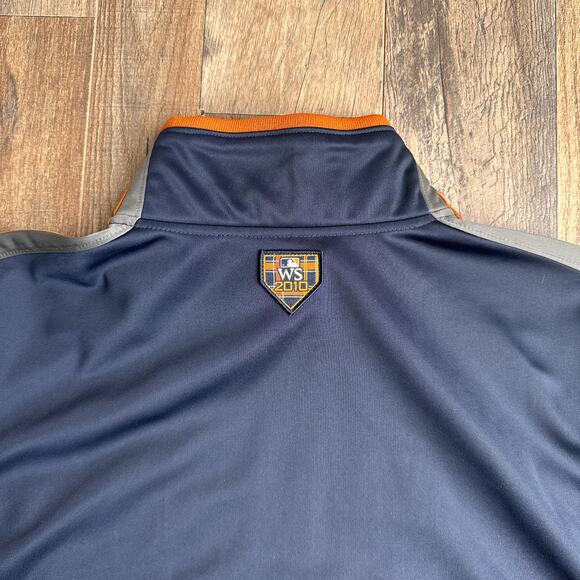 San Francisco Giants World Series Jacket Men's Large Blue Majestic Therma Base - Picture 10 of 11